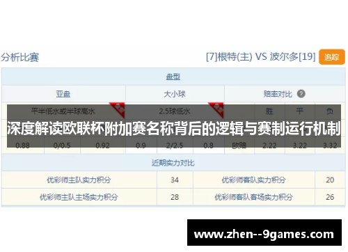 深度解读欧联杯附加赛名称背后的逻辑与赛制运行机制